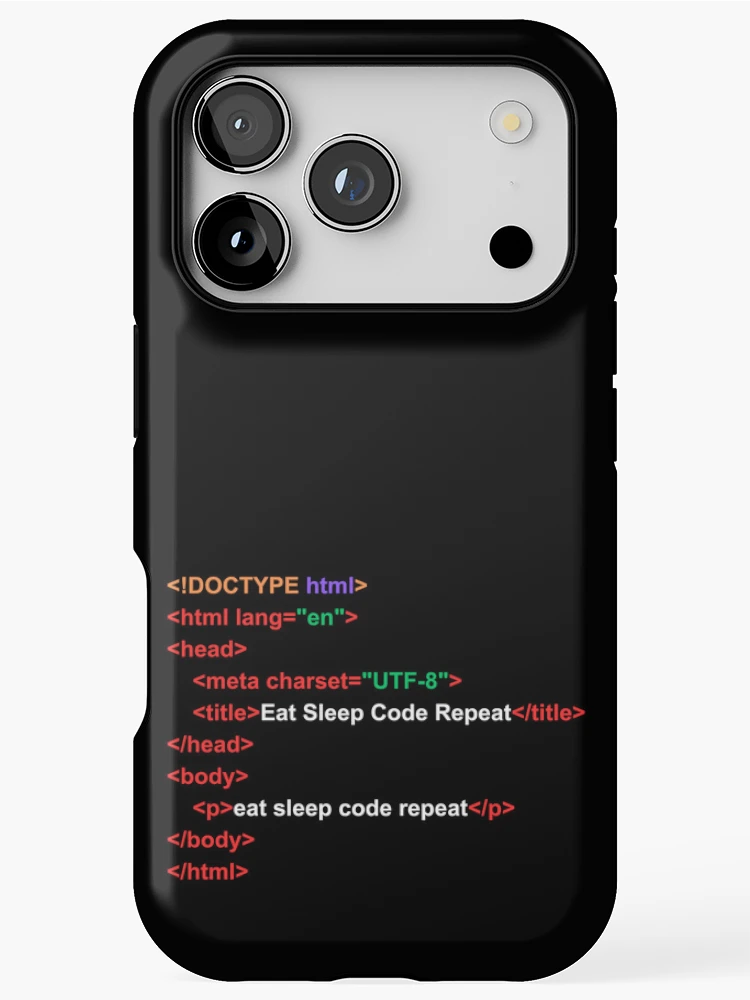 Thumbnail 1 of 4, iPhone Case, HTML code eat sleep code repeat designed and sold by Rocklights.