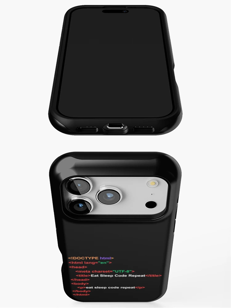 Thumbnail 3 of 4, iPhone Case, HTML code eat sleep code repeat designed and sold by Rocklights.