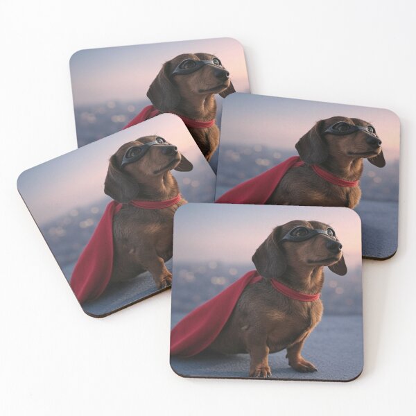 Item preview, Superhero Dachshund: Tiny Hero, Big Bark designed and sold by AIrtisticPrints.