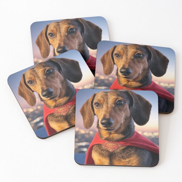 Item preview, Superhero Dachshund: Tiny Hero, Big Bark designed and sold by AIrtisticPrints.