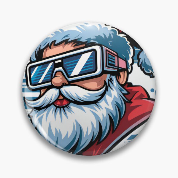 Item preview, Cyber Santa with High-Tech Glasses and Pixel Background designed and sold by lubushop1.