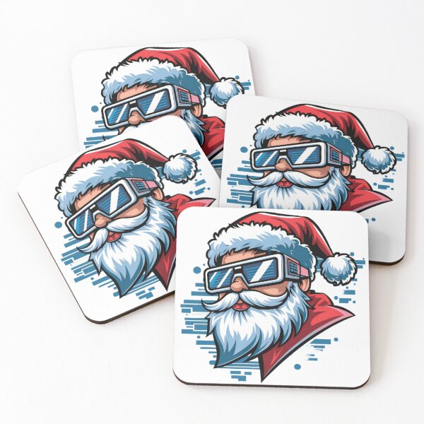 Item preview, Cyber Santa with High-Tech Glasses and Pixel Background designed and sold by lubushop1.