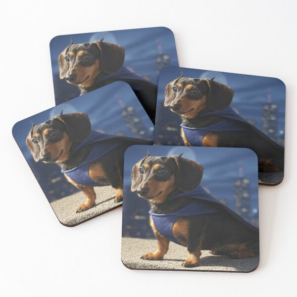 Item preview, Superhero Dachshund: Tiny Hero, Big Bark designed and sold by AIrtisticPrints.