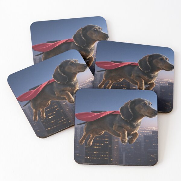 Item preview, Superhero Dachshund: Tiny Hero, Big Bark designed and sold by AIrtisticPrints.