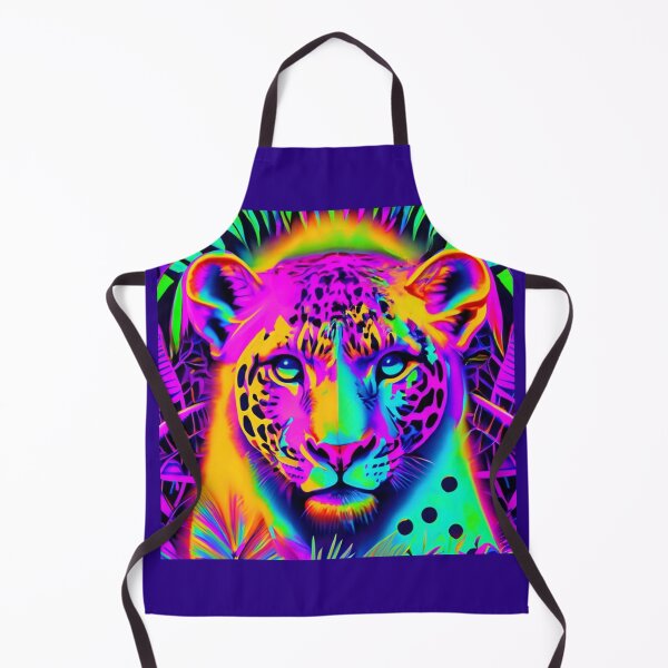 Item preview, Psychedelic Feline cheetah Art - Vibrant Neon Wall Mural, Posters, T-Shirts & Home Decor designed and sold by MiHijoDesign.