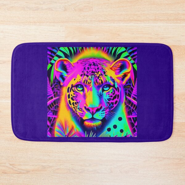 Item preview, Psychedelic Feline cheetah Art - Vibrant Neon Wall Mural, Posters, T-Shirts & Home Decor designed and sold by MiHijoDesign.