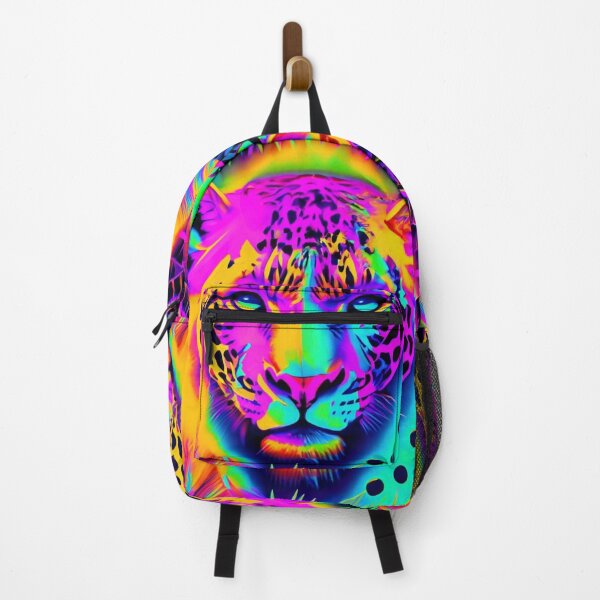 Item preview, Psychedelic Feline cheetah Art - Vibrant Neon Wall Mural, Posters, T-Shirts & Home Decor designed and sold by MiHijoDesign.