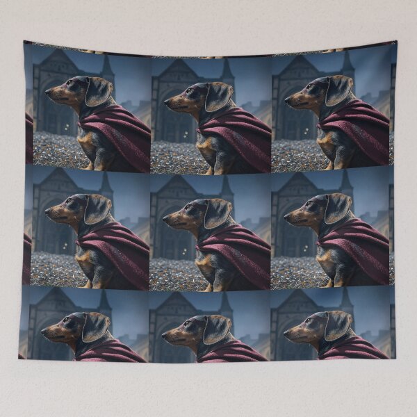 Item preview, Superhero Dachshund: Tiny Hero, Big Bark designed and sold by AIrtisticPrints.