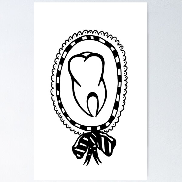 Item preview, Corona de dientes en escala de grises con lazo de cinta designed and sold by KayTurtless.