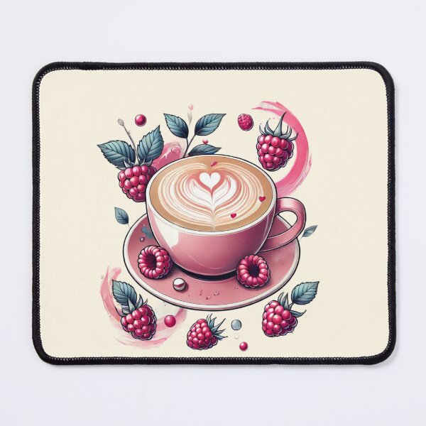 Item preview, Raspberry Latte Bliss – Cozy Minimalist Art for Coffee Lovers designed and sold by DEEPDesignsART.