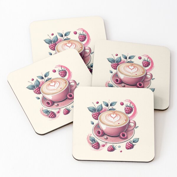 Item preview, Raspberry Latte Bliss – Cozy Minimalist Art for Coffee Lovers designed and sold by DEEPDesignsART.