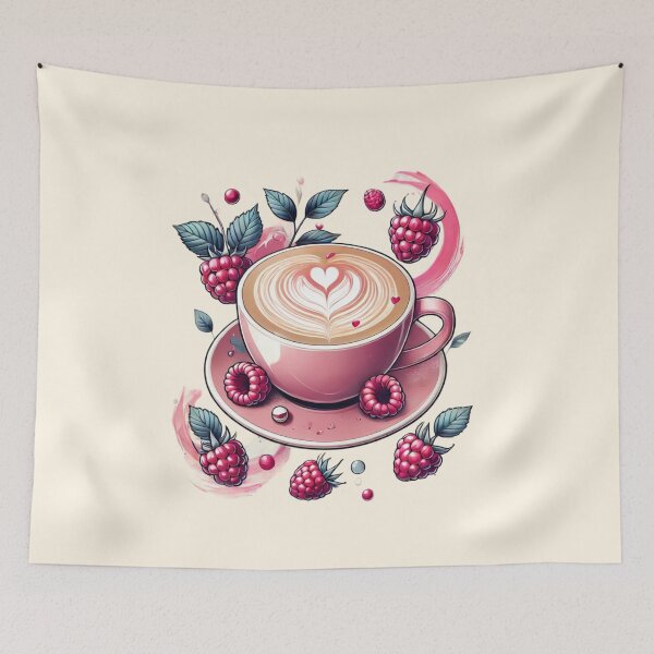 Item preview, Raspberry Latte Bliss – Cozy Minimalist Art for Coffee Lovers designed and sold by DEEPDesignsART.