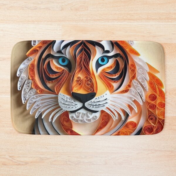 Item preview, Quilled Tiger Wall Art - Unique Paper Quilling Wildlife Decor - Abstract Tiger Art Print - Colourful Tiger Canvas Artwork for Home designed and sold by Monascreativeempire.
