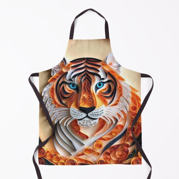 Item preview, Quilled Tiger Wall Art - Unique Paper Quilling Wildlife Decor - Abstract Tiger Art Print - Colourful Tiger Canvas Artwork for Home designed and sold by Monascreativeempire.