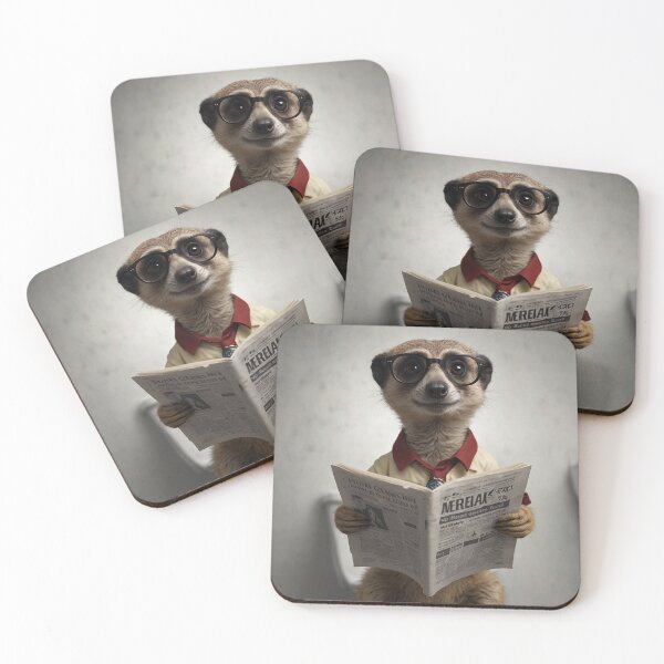 Item preview, Adorable Meerkat Reading Newspaper designed and sold by vk09.