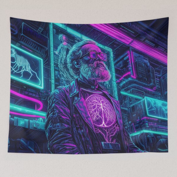 Artikelvorschau, Charles Darwin Cyberpunk entworfen und verkauft von FuturiTravel.