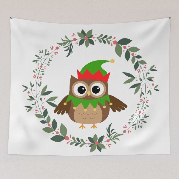 Item preview, Cute Christmas Owl in a Wreath designed and sold by My-Honey-Money.