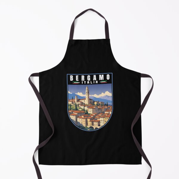 Item preview, Bergamo in Lombardy Italy Retro Art Travel Bagde designed and sold by MaateoDesign.