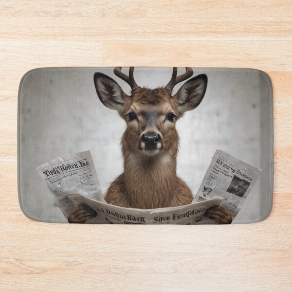 Item preview, Funny Deer Reading a Newspaper on Toilet designed and sold by vk09.