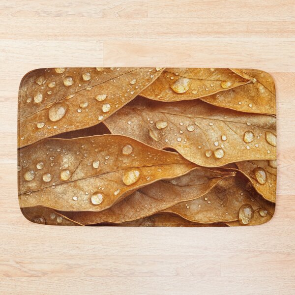 Item preview, Raindrops on textured dried leaves designed and sold by anytka.