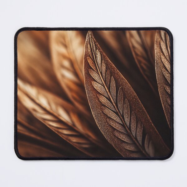 Item preview, Intricately detailed wooden leaves arranged in a circular pattern showcasing craftsmanship and textures in soft lighting designed and sold by anytka.