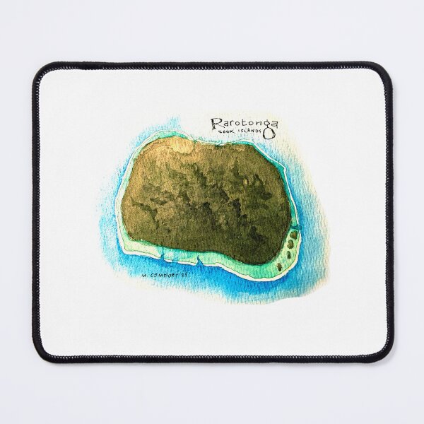 Item preview, Watercolor of the Island of Rarotonga designed and sold by Michael Comfort.