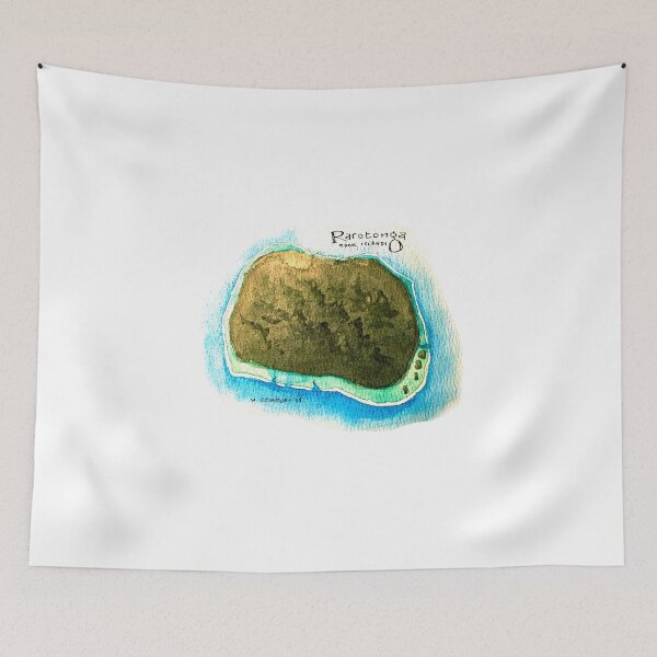 Item preview, Watercolor of the Island of Rarotonga designed and sold by Michael Comfort.