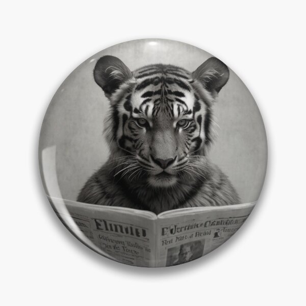 Item preview, Majestic Tiger Reading Newspaper Art designed and sold by vk09.