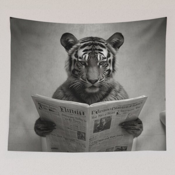 Item preview, Majestic Tiger Reading Newspaper Art designed and sold by vk09.