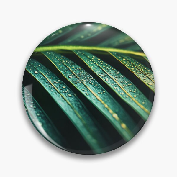 Item preview, Close-up of lush green palm leaf covered in droplets, captured in a vibrant tropical setting after rainfall designed and sold by anytka.