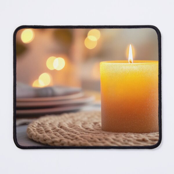 Item preview, Warm candlelight illuminates a cozy dining table with soft bokeh lights in the evening atmosphere designed and sold by anytka.
