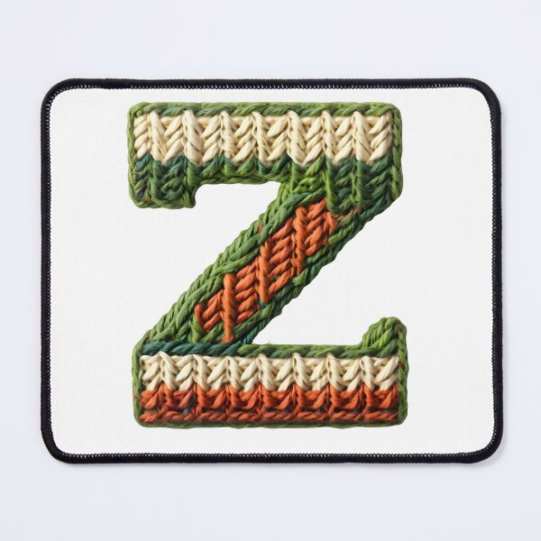 Item preview, Z monogram waffle stitch designed and sold by Monascreativeempire.