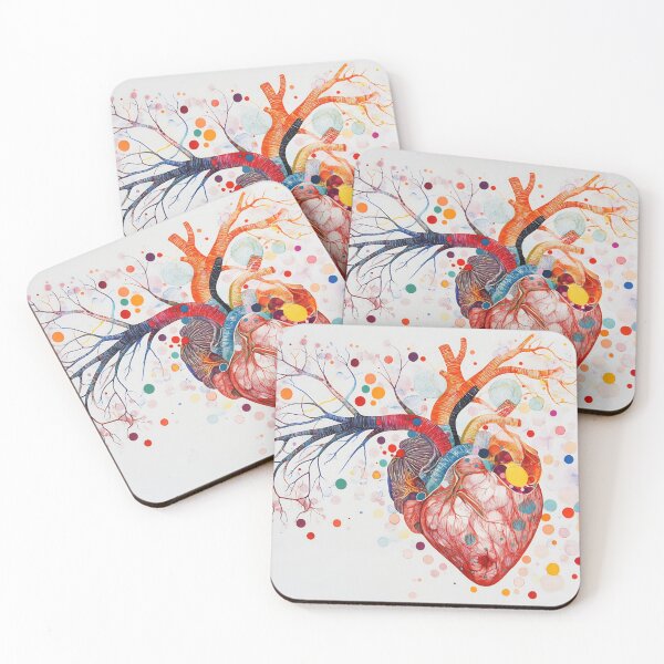 Item preview, Artistic representation of a human heart with vibrant colors and intricate details on a white background designed and sold by anytka.