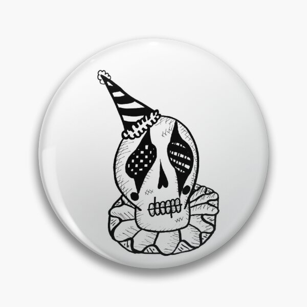 Item preview, Greyscale Tattoo Style Carnival Circus Jester Skeleton Clown designed and sold by KayTurtless.