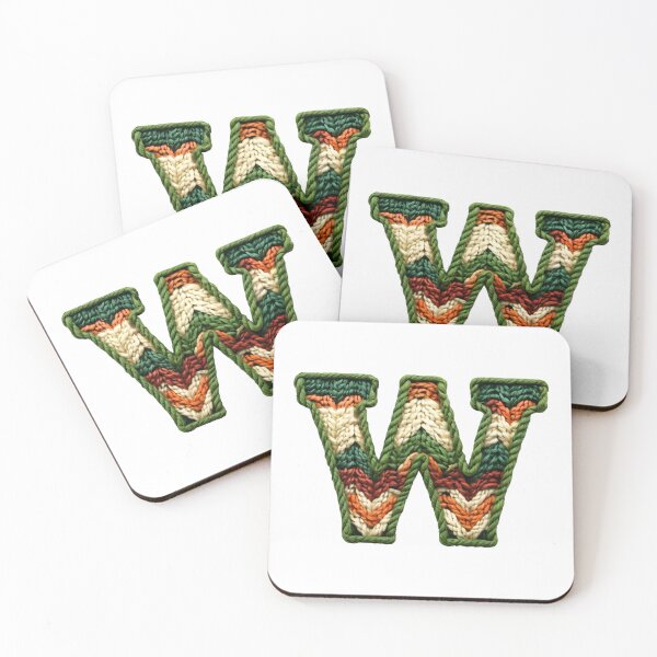 Item preview, W monogram waffle stitch designed and sold by Monascreativeempire.