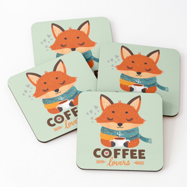 Item preview, Fox Drinking Coffee Gift for Coffee lovers designed and sold by StudioKaufmann.
