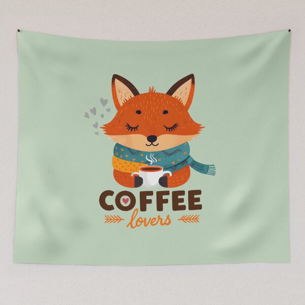 Item preview, Fox Drinking Coffee Gift for Coffee lovers designed and sold by StudioKaufmann.