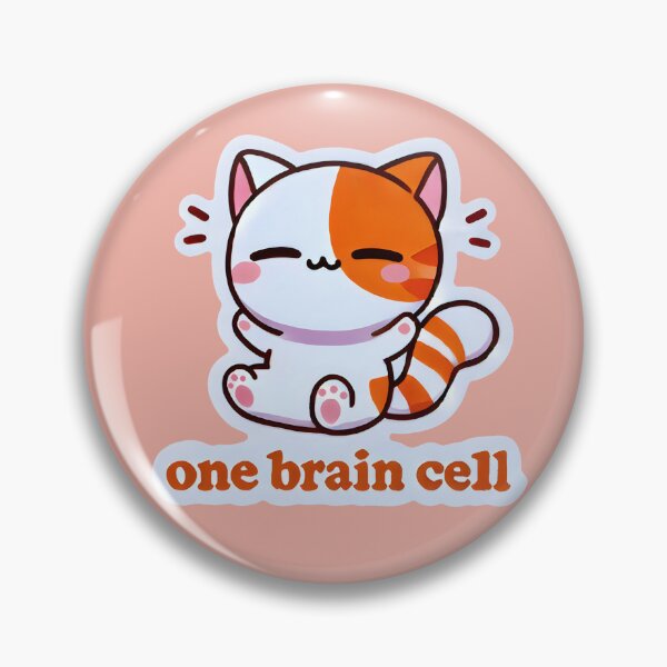 Item preview, Funny Cat Sticker - One Brain Cell Humor designed and sold by SphynxLove855.