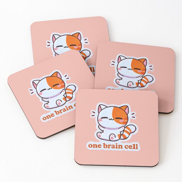 Item preview, Funny Cat Sticker - One Brain Cell Humor designed and sold by SphynxLove855.