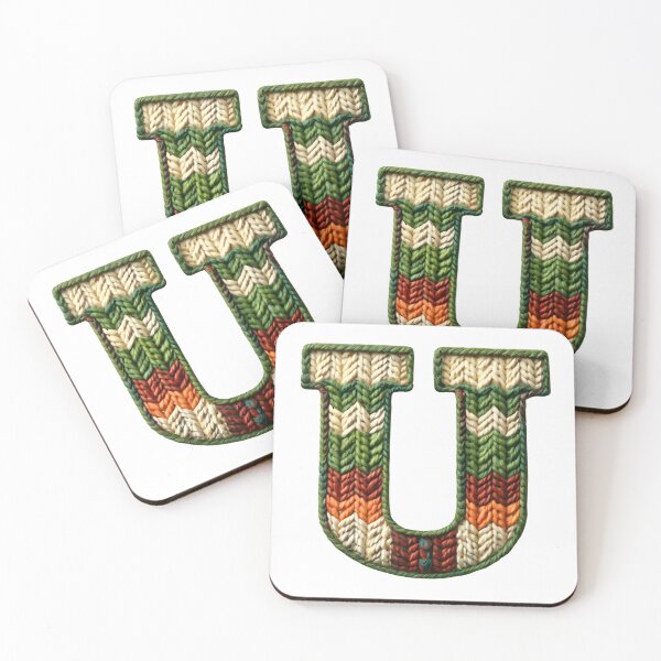 Item preview, U monogram waffle stitch designed and sold by Monascreativeempire.