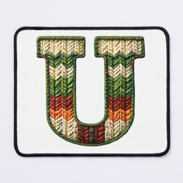 Item preview, U monogram waffle stitch designed and sold by Monascreativeempire.