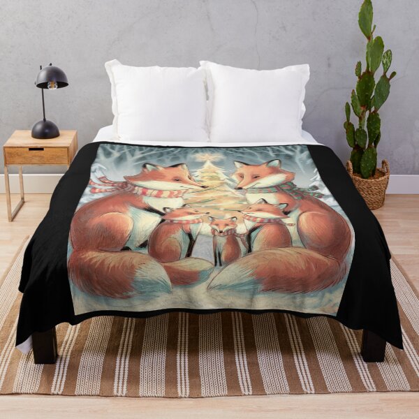 Item preview, Christmas Fox Family in a Snowy Forest designed and sold by McVrax.