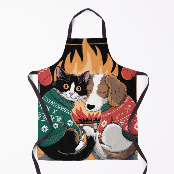 Item preview, Holiday Cat and Dog by the Fireplace designed and sold by McVrax.