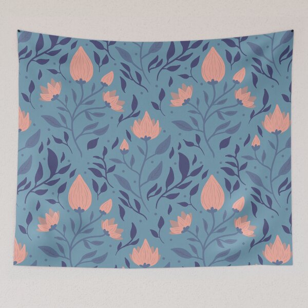 Item preview, Flat floral botanical contrasting colours designed and sold by Stormcloud-Shop.