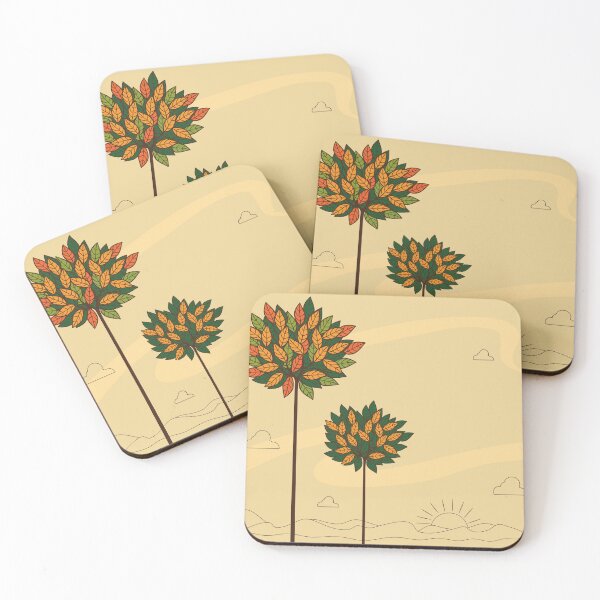 Item preview, Hermoso paisaje estilizado dos árboles verdes designed and sold by Jamildesign.