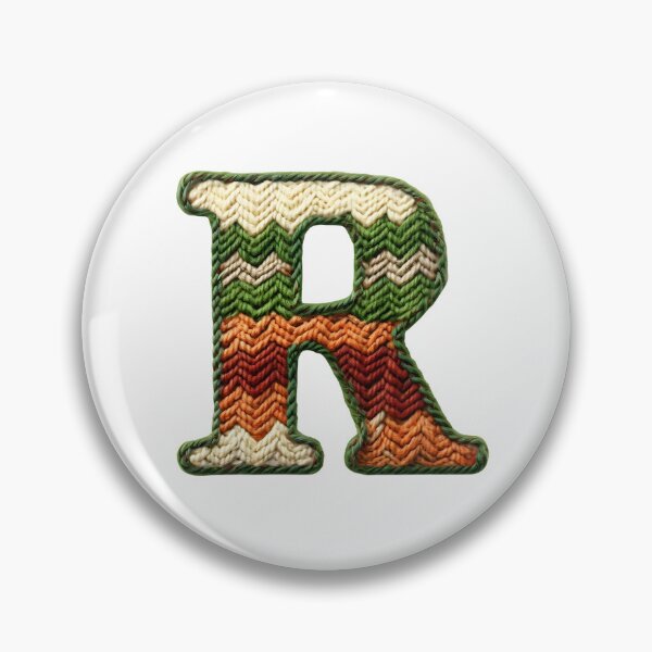 Item preview, R monogram waffle stitch designed and sold by Monascreativeempire.