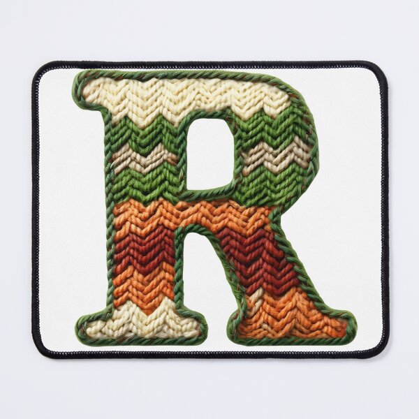 Item preview, R monogram waffle stitch designed and sold by Monascreativeempire.