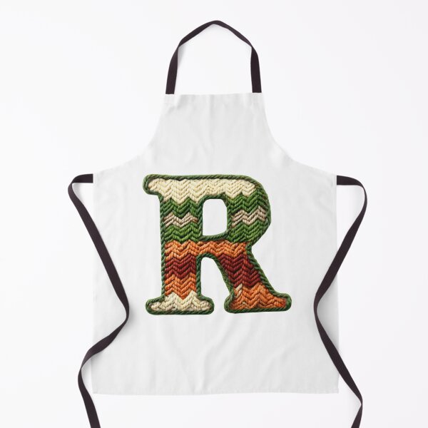 Item preview, R monogram waffle stitch designed and sold by Monascreativeempire.
