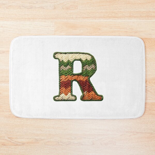 Item preview, R monogram waffle stitch designed and sold by Monascreativeempire.