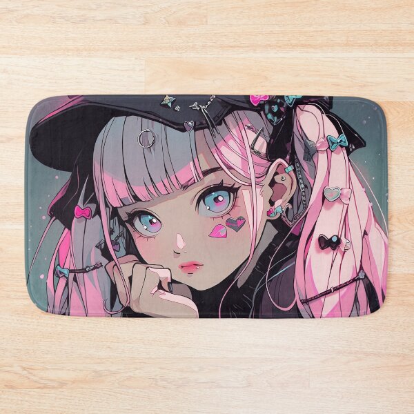 Item preview, Glum Pastel Pink Anime Girl designed and sold by bubblegoth.
